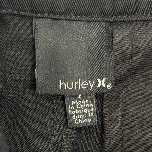 Hurley Womens Chino Shorts Size 7/8 Cotton Blend Twill Blaxk 3" Inseam - Picture 4 of 8